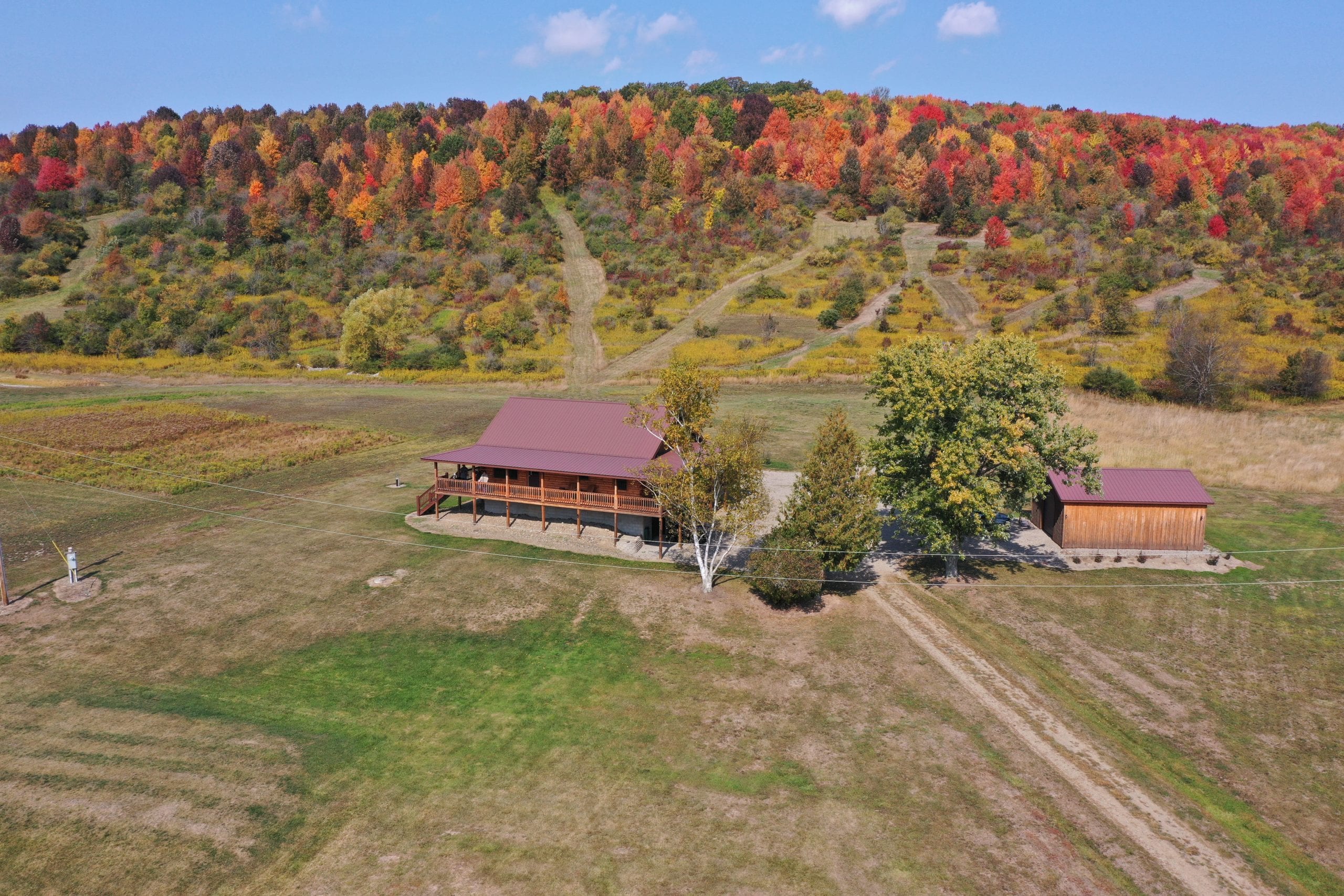 New York Land Quest Log Home on 33 acres with Pond in Troupsburg NY